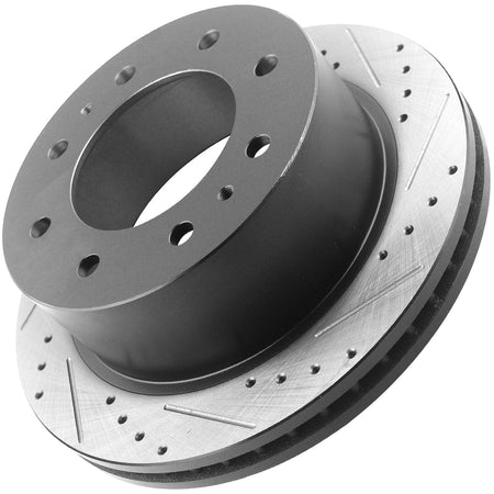 Rear Drilled & Slotted Disc Brake Rotors For Chevy Silverado 2500HD 3500HD