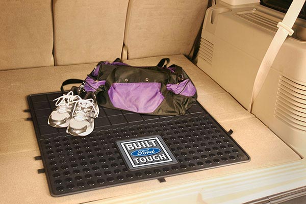 FANMATS Ford Logo Cargo Mats - Blue Oval, BOSS, Ford Racing, Pony Mustang & Built Ford Tough Logo Cargo Liners