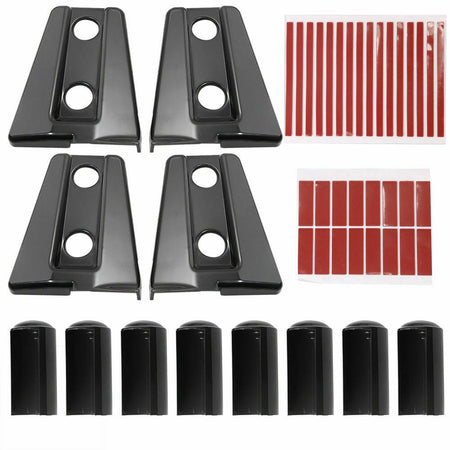 8Pcs ABS Black Door Hinge Covers Trim For 2007-2017 Jeep Wrangler JK JKU 4D