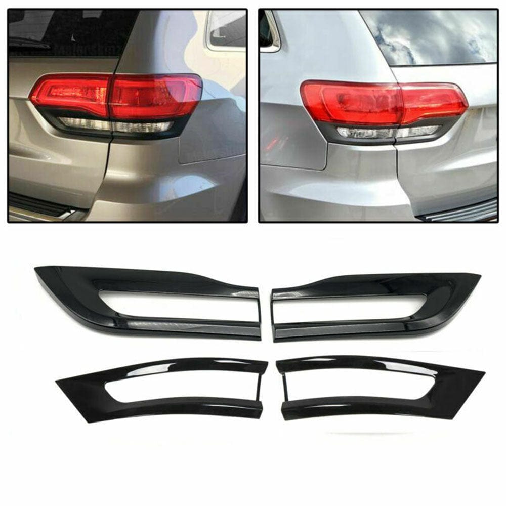 For 2014-2020 Jeep Grand Cherokee Gloss Black Tail Light Trim Bezel Kit