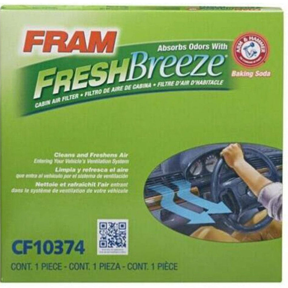 Fram CF10374 Fresh Breeze Cabin Air Filter with Arm & Hammer