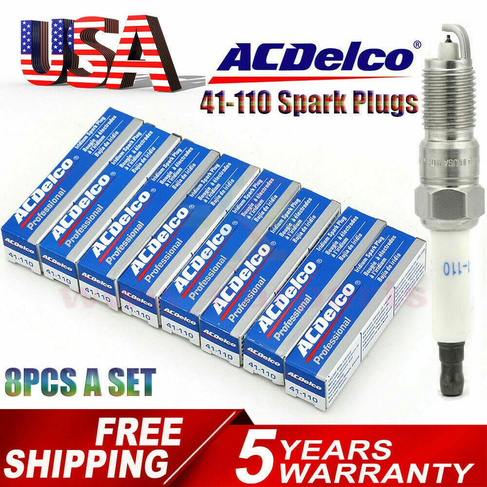Acdelco IRIDIUM SPARK PLUGS 41-110 12621258 Fits CHEVROLET BUICK GMC HUMMER SAAB 8PC