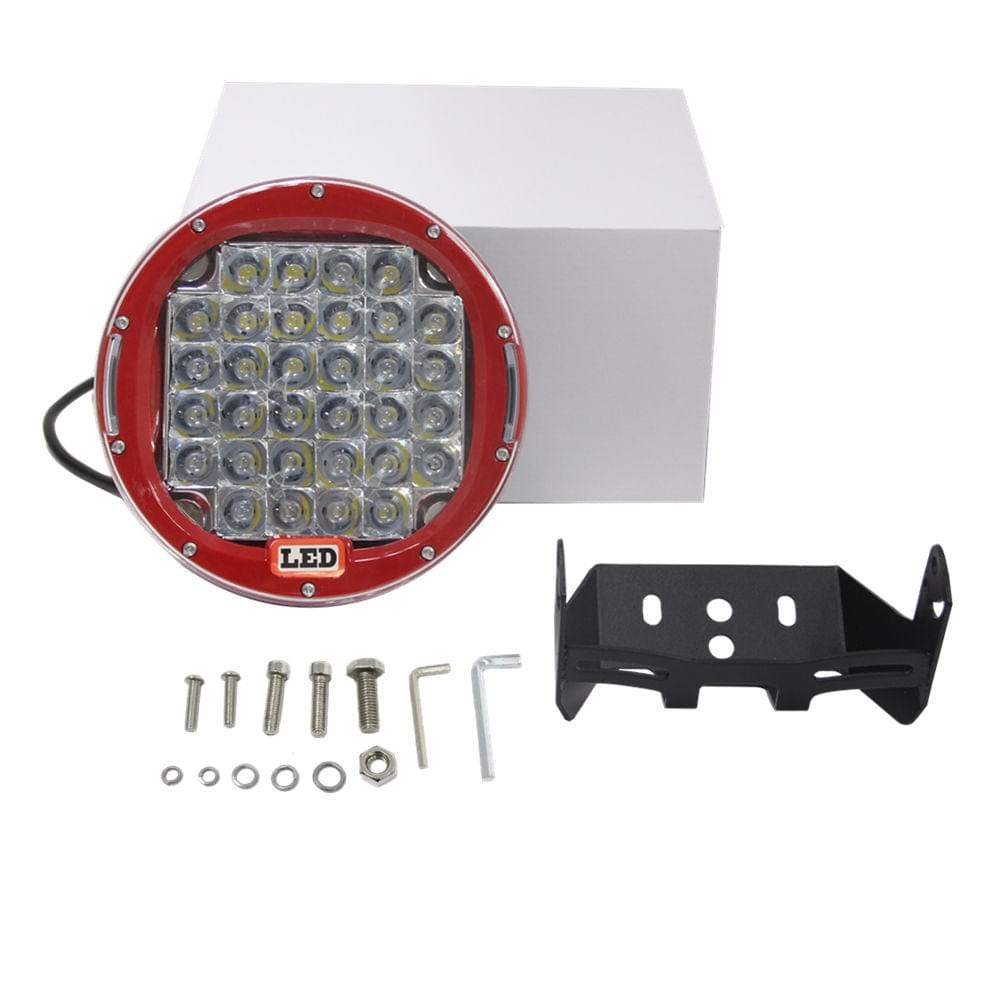 2x 9" inch 96W CREE Round Spot LED Driving Work Light offroad JEEP 4WD SUV Red