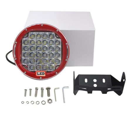 2x 9" inch 96W CREE Round Spot LED Driving Work Light offroad JEEP 4WD SUV Red
