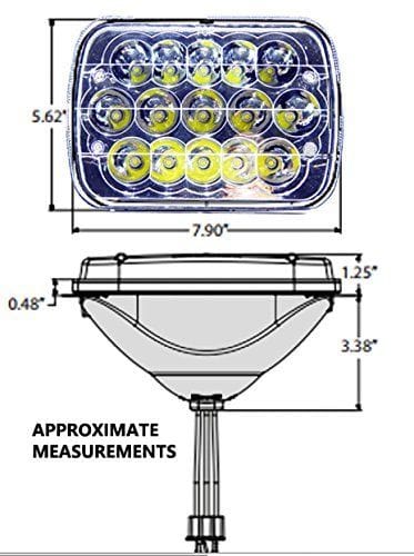DUAL 7x6 5X7 LED HEADLIGHT LIGHT BULB CRYSTAL SEALED BEAM HEADLAMP 4500LM Pair