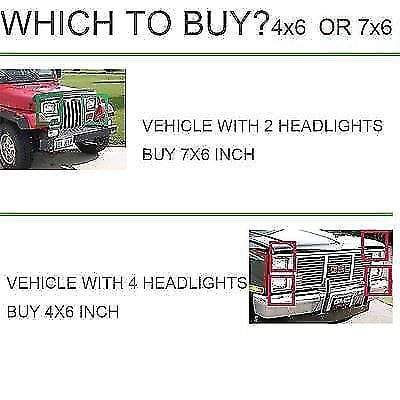 DUAL 7x6 5X7 LED HEADLIGHT LIGHT BULB CRYSTAL SEALED BEAM HEADLAMP 4500LM Pair