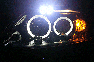 Spec-D Tuning Headlights | Projector, Halo, Black, Smoke