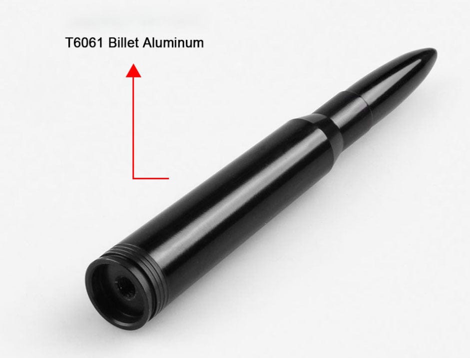 Fit Chevy Silverado Siera 50 Caliber Bullet Aluminum Short Antenna Black Chrome