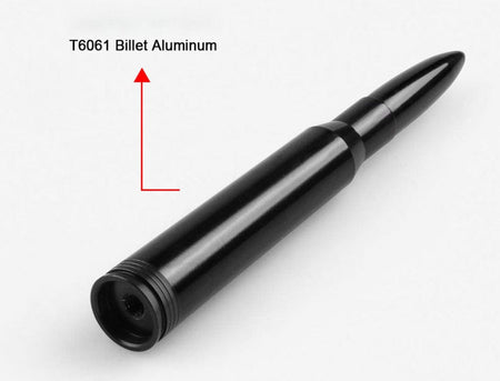 Fit Chevy Silverado Siera 50 Caliber Bullet Aluminum Short Antenna Black Chrome