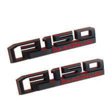 Load image into Gallery viewer, Ford F150 Platinum Fender Emblem Black Red 2pcs