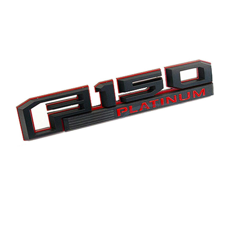 Ford F150 Platinum Fender Emblem Black Red 2pcs