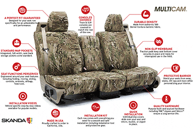 SKANDA Multi Cam Camo Seat Covers from Coverking - Ballistic Seat Cover - Best Price on Camouflage Seat Covers