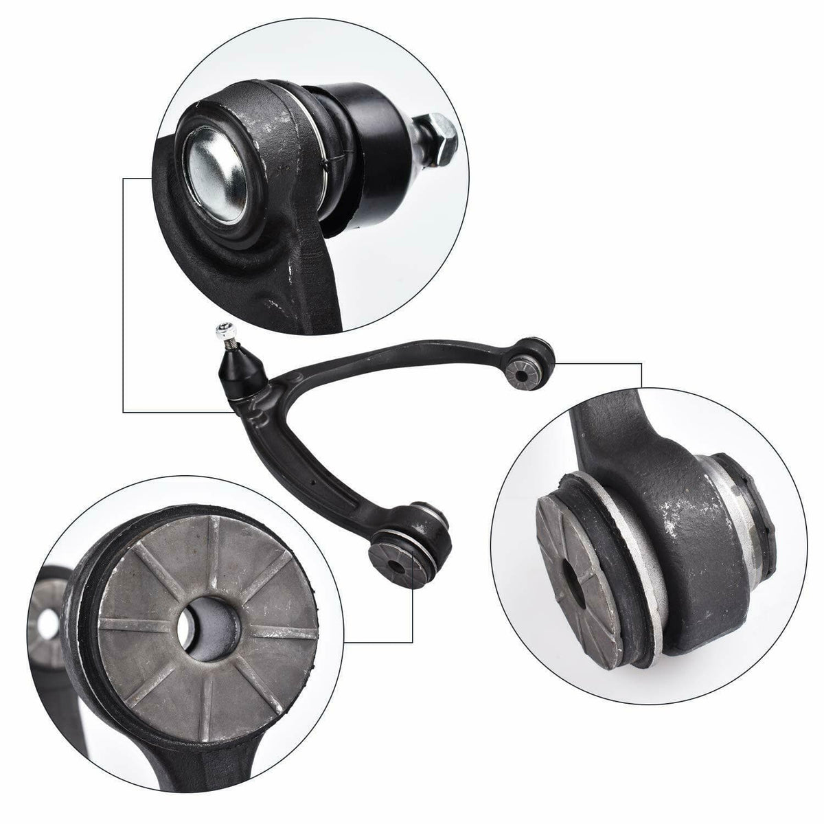 Front Upper Suspension Control Arm Ball Joint Sway Bar, 2007-2014 Cadillac Chevrolet GMC Inner Outer Tie Rod Ends Links with Steel Lower Control Arms