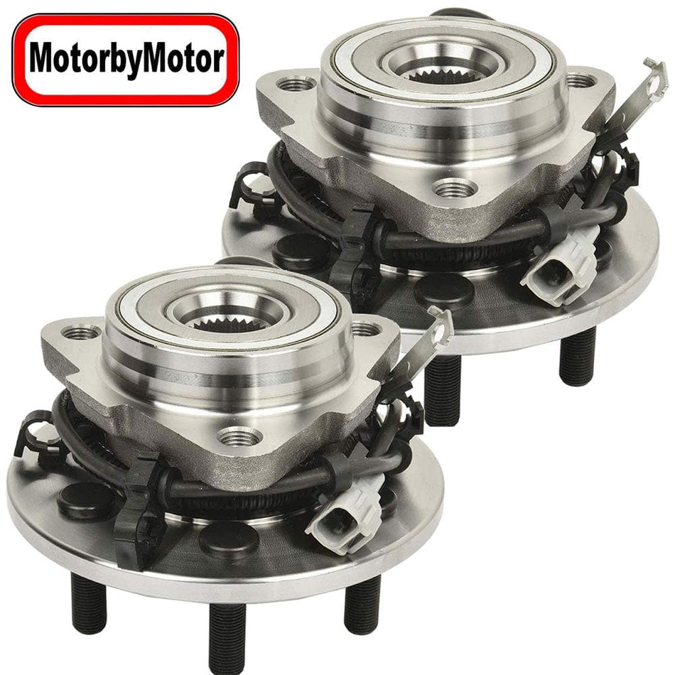 Front Wheel Bearing Fit 1997-2004 Dodge Dakota,1998-2003 Dodge Durango Wheel Hub (2 Pack) w/ABS, 6 Lugs, 4WD,515008 515009