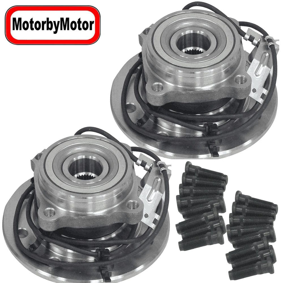 Front Wheel Bearing Fit 1998 1999 Dodge Ram 3500 Pickup Wheel Hub w/ABS 8 Lugs, 4WD, 515068 515069 (2 Pack)