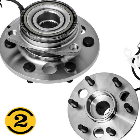 Front Wheel Bearing Fit Cadillac Escalade,Chevrolet K1500 K2500 Suburban, Tahoe, GMC K1500 K2500 Suburban, Wheel Hub w/ABS 6 Lugs, 4WD-515024 (2 Pack)