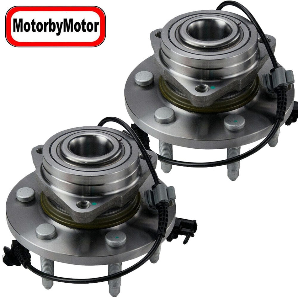 Front Wheel Bearing Fit Cadillac Escalade, Tahoe, GMCevrolet Avalanche Silverado 1500 Wheel Hub w/ABS 4WD 6 Lugs,515096 (2PACK)