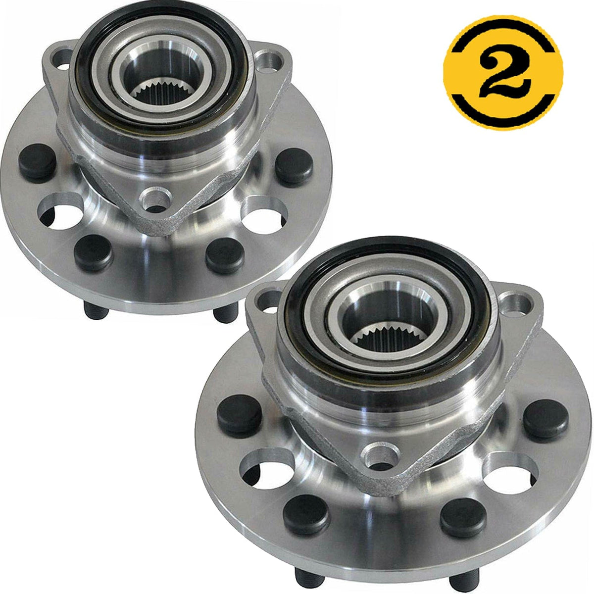 Front Wheel Bearing Fit Chevrolet Blazer K1500 K2500 Pickup, GMC Yukon Wheel Hub w/6 Lugs, 4WD, 515001 (2 Pack)