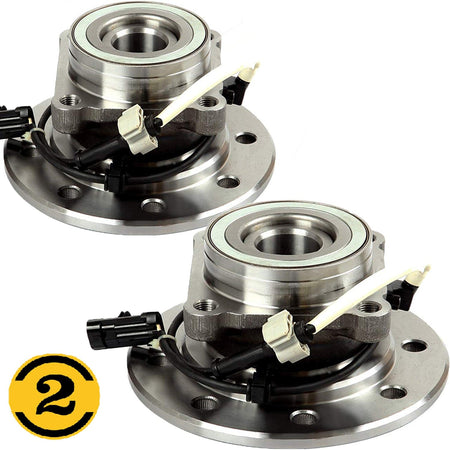 Front Wheel Bearing Fit Chevrolet K1500 K2500 K3500 Pickup Suburban, GMC K1500 K2500 K3500 Pickup Suburban Wheel Hub w/ABS 8 Lugs 4WD, 515041 (2 Pack)