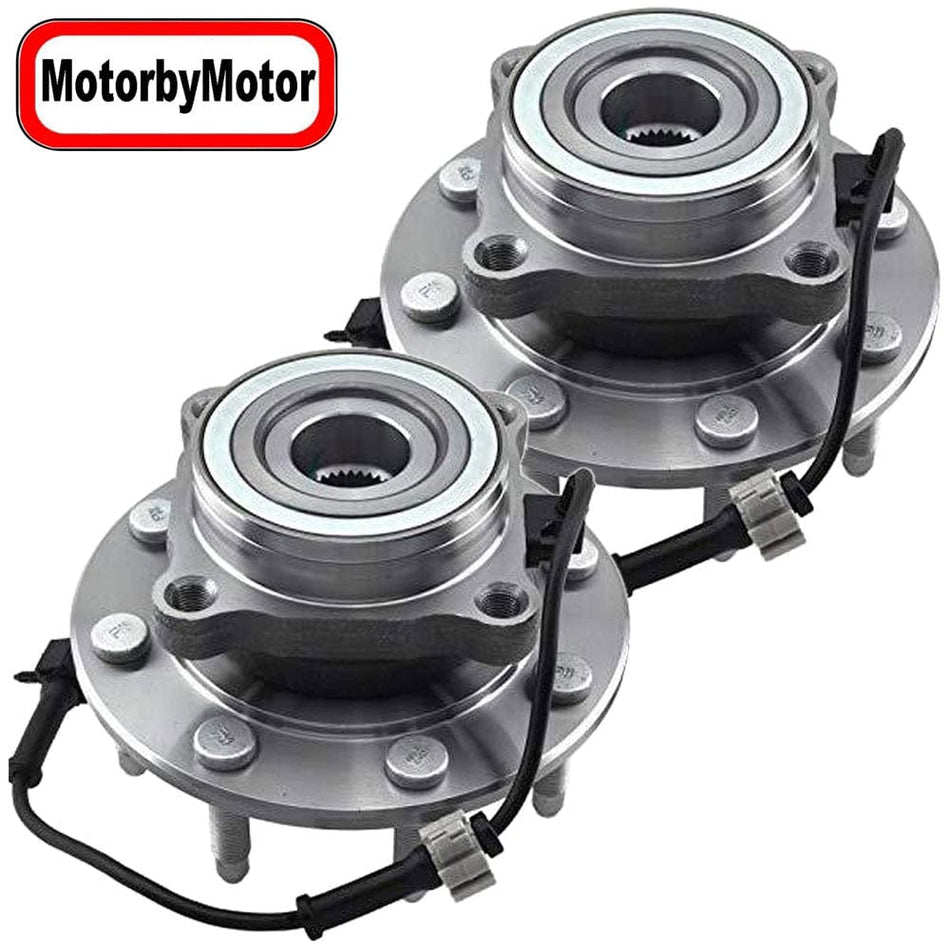 Front Wheel Bearing Fit Chevy Silverado Avalanche Suburban GMC Sierra Yukon XL Hummer H2 1500 2500 3500 Wheel Hub w/ABS, 8 Lugs, 4WD-515058 (2 Pack)