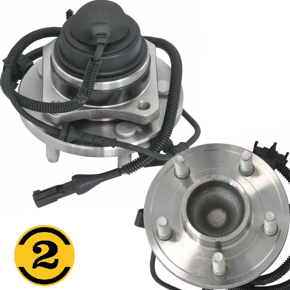 Front Wheel Bearing Fit Ford Crown Victoria, Mercury Grand Marquis,  Lincoln Town Car Wheel Hub w/ABS, 5 Lugs RWD, 513230 (2 Pack)