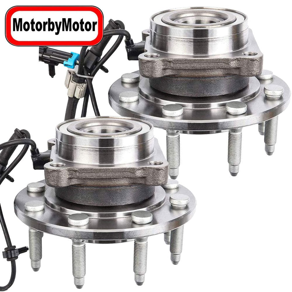 Front Wheel Bearing Fit GMC Sierra Silverado 1500 2500, Yukon XL Chevrolet Avalanche Suburan 2500 Wheel Hub w/ABS, 8 Lugs 2WD RWD, 515086  (2 Pack)