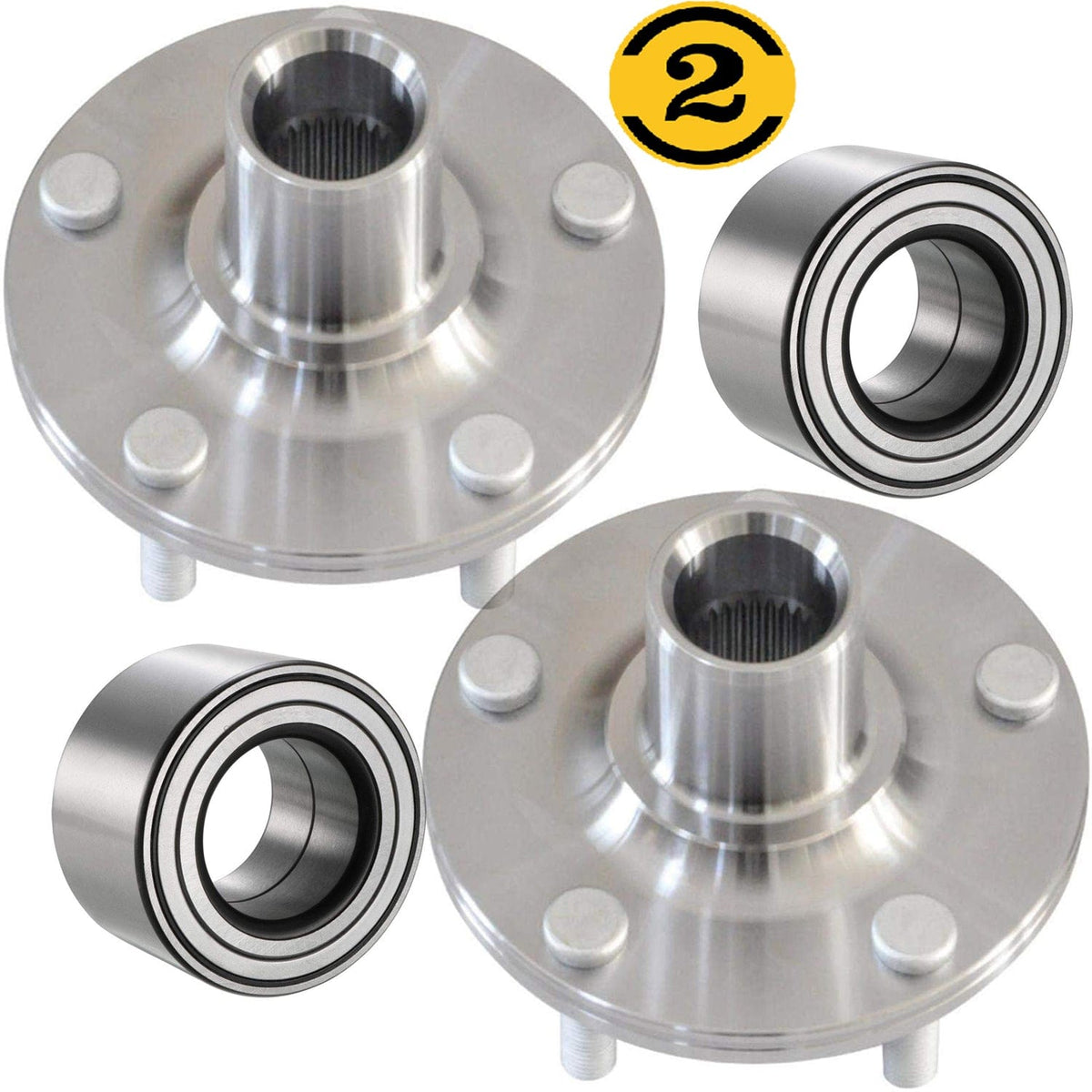 Front Wheel Bearing Fit Mazda CX-7 2007-2012 Hub Bearing 5 Lugs, 930 554, 510063 (2 Pack)