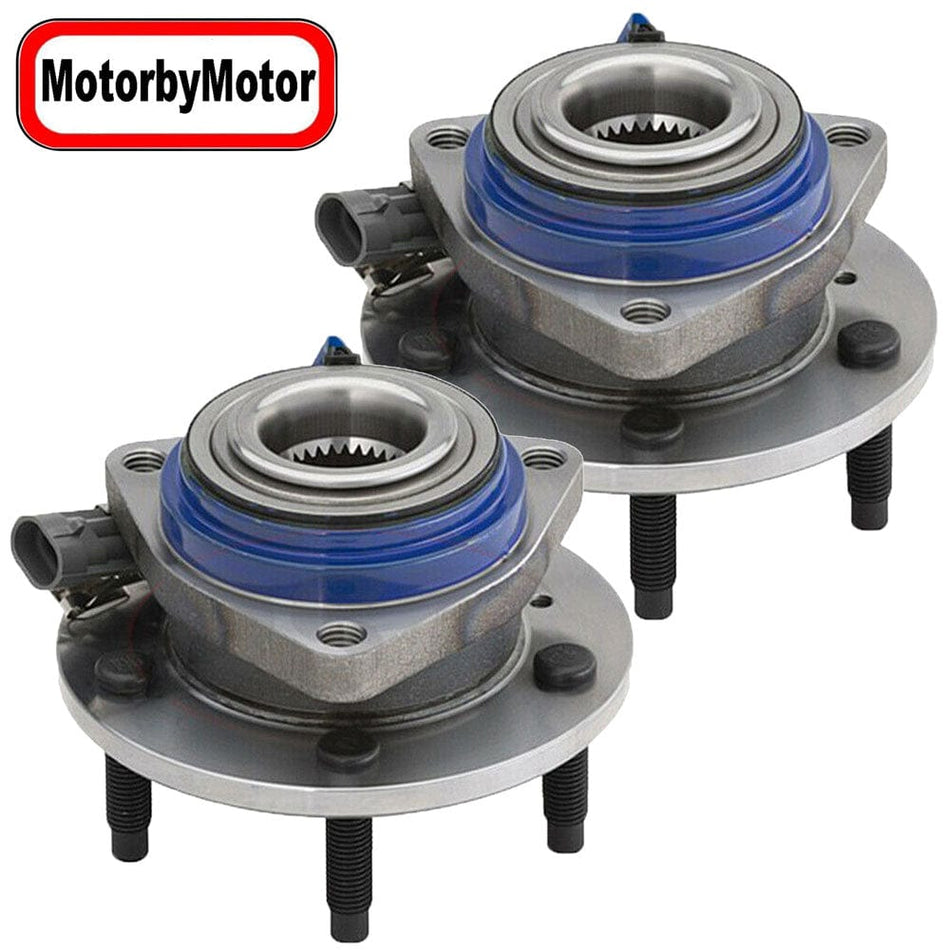 Front Wheel Bearing Hub Assembly Fit Allure, Aurora, Bonnevile, Century, Impala Hub Bearing (2 Pack) w/ABS, 5 Lugs, Replace 513121