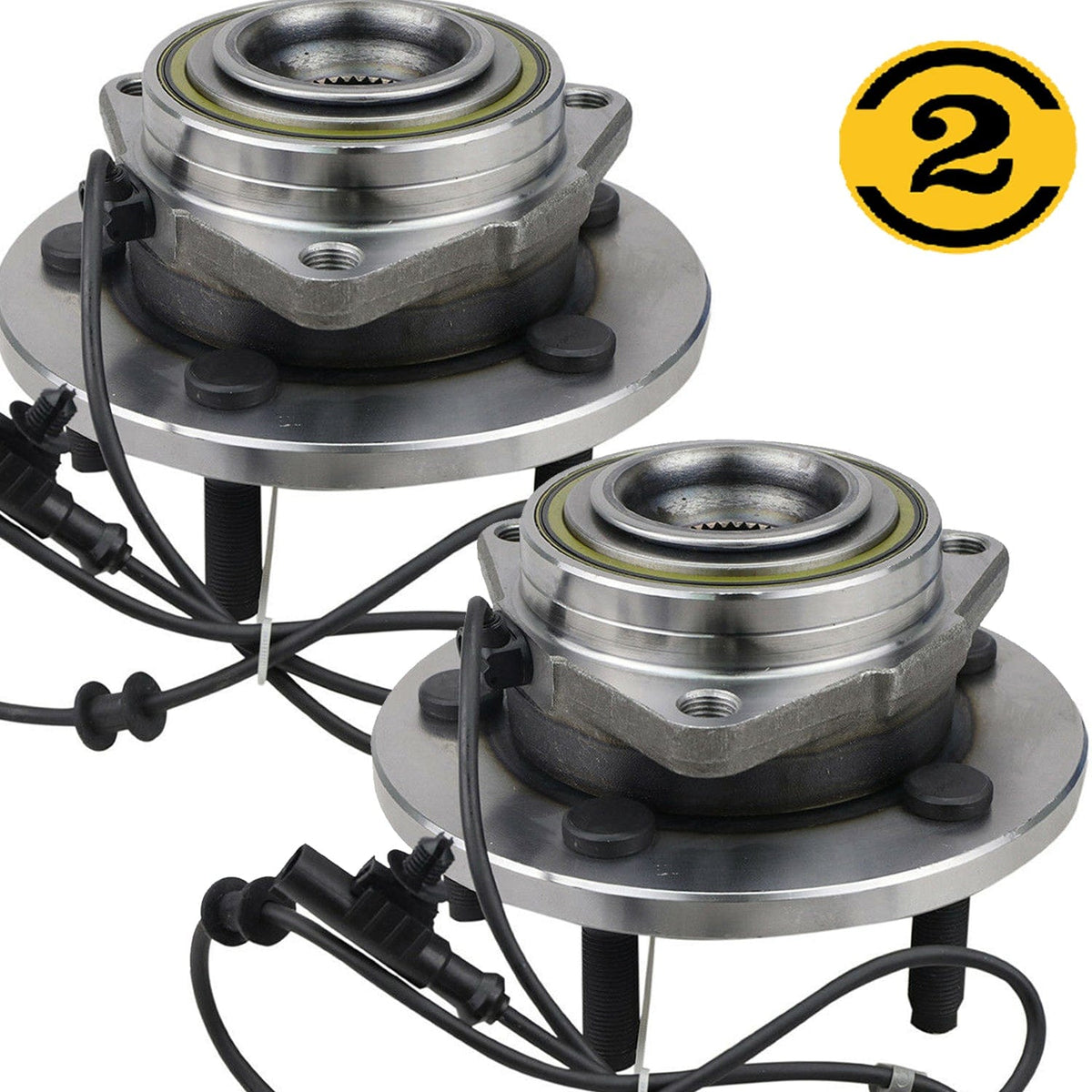 Front Wheel Bearing Hub Assembly Fit for 2004 2005 Dodge Durango Hub Bearing (2 Pack) w/ABS 5 Lugs, Replace 513207