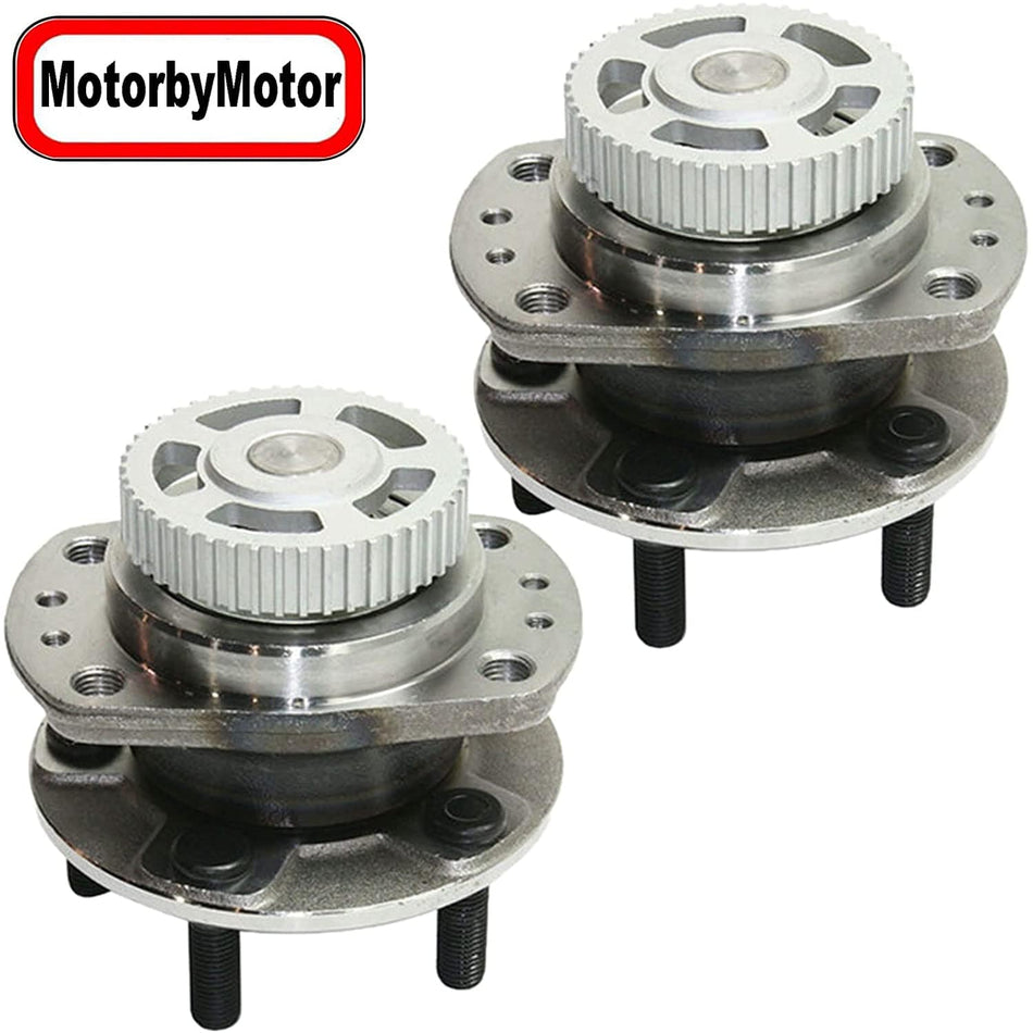 MotorbyMotor 512155 FWD 14'' Rear Wheel Bearing and Hub Assembly for Dodge Caravan Grand Caravan, Chrysler Town & Country Grand Voyager, Plymouth Grand Voyager Hub Bearing Assembly w/ 5 Lugs-2 Pack