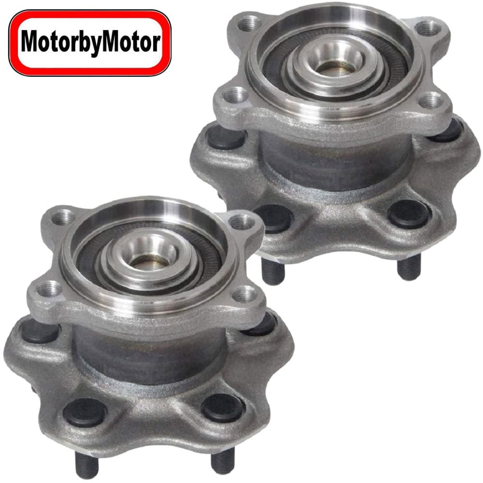 MotorbyMotor 512201 Rear Wheel Bearing Hub Assembly Fit for 2002-2006 Nissan Altima, 2004-2008 Nissan Maxima, 2004-2009 Nissan Quest Wheel Hub w/5 Lug, w/ABS - 2 PACK