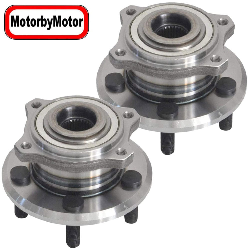 MotorbyMotor 512301 Rear Wheel Bearing and Hub Assembly Fits for  2005-2008 Dodge Magnum, 2006-2009 Dodge Charger, 2005-2009 Chrysler 300 (Fit with 27 spline shaft Only) w/5 Lugs - 2 PACK