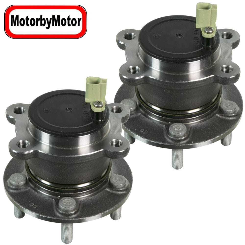 MotorbyMotor 512496 Rear Wheel Bearing & Hub Assembly Fits for 2013-2018 Ford C-Max, 2013-2018 Ford Escape, 2015-2019 Lincoln MKC Wheel Hub w/5 Lugs  [FWD, w/Park Assist & ABS] - 2 PACK