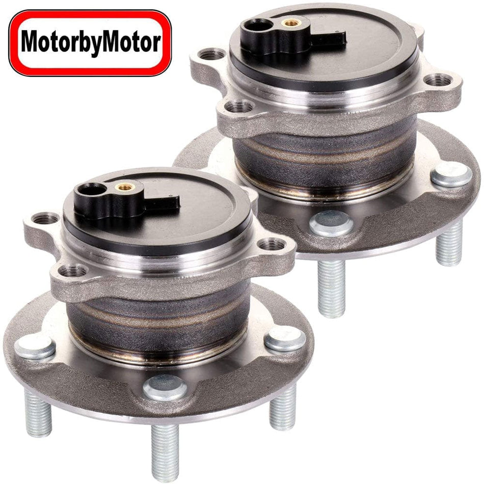 MotorbyMotor 512523 Rear Wheel Bearing and Hub Assembly Fits for Mazda 3 2014 2015 2016 2017 2018 Wheel Hub w/5 Lugs, w/ABS (2 PACK)