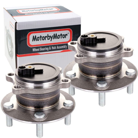 MotorbyMotor 512523 Rear Wheel Bearing and Hub Assembly Fits for Mazda 3 2014 2015 2016 2017 2018 Wheel Hub w/5 Lugs, w/ABS (2 PACK)