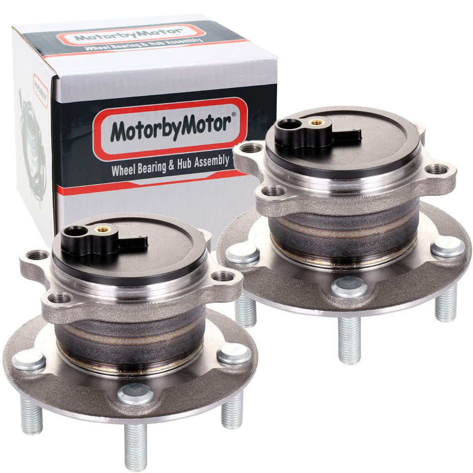 MotorbyMotor 512523 Rear Wheel Bearing and Hub Assembly Fits for Mazda 3 2014 2015 2016 2017 2018 Wheel Hub w/5 Lugs, w/ABS (2 PACK)