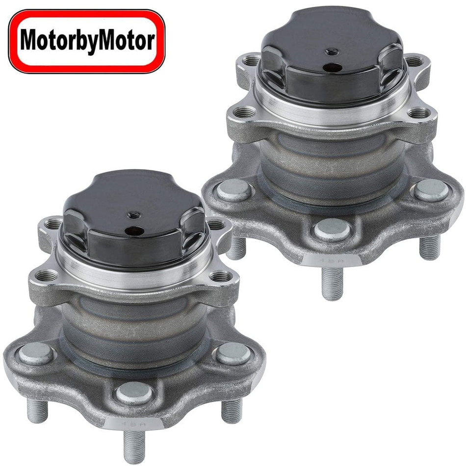 MotorbyMotor 512533 Rear Wheel Bearing and Hub Assembly Fit for 2015-2018 Chevy City Express, 2013-2019 Nissan NV200 Wheel Hub w/5 Lugs - 2 PACK