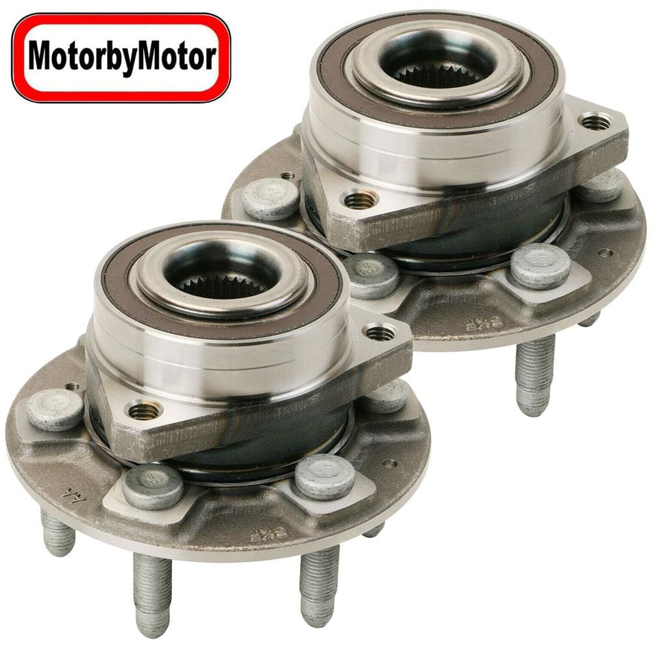 MotorbyMotor 512593 Rear Wheel Bearing Hub Assembly w/6 Lugs Fits for 17-19 Buick Enclave (AWD), 17-19 Cadillac XT5 (4WD), 18-20 Chevrolet Traverse (4WD), 17-20 GMC Acadia (AWD) Hub Bearing-2 Pack