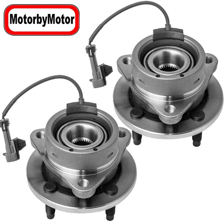MotorbyMotor 513204 Front Wheel Bearing and Hub Assembly for Chevy Cobalt 05-10, Saturn Ion 03-07, Pontiac G5 07-10, Pontiac Pursuit 05-06, [w/4 Lugs, 4-Wheel ABS] - 2 PACK