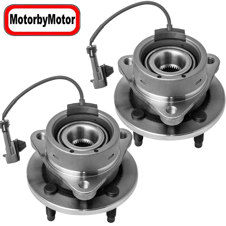 MotorbyMotor 513204 Front Wheel Bearing and Hub Assembly for Chevy Cobalt 05-10, Saturn Ion 03-07, Pontiac G5 07-10, Pontiac Pursuit 05-06, [w/4 Lugs, 4-Wheel ABS] - 2 PACK