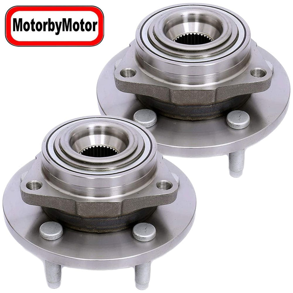 MotorbyMotor 513228 Front Wheel Bearing Hub Assembly fit for 2005-2009 Dodge Dakota, 2006-2008 Mitsubishi Raider Wheel Hub w/5 Lugs, Non-ABS - 2 PACK