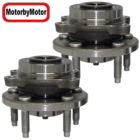 MotorbyMotor 513275 Front Wheel Bearing and Hub Assembly w/5 Lugs Fits for Ford Flex Taurus, Lincoln MKS MKT Hub Bearing (w/ABS)-2 Pack