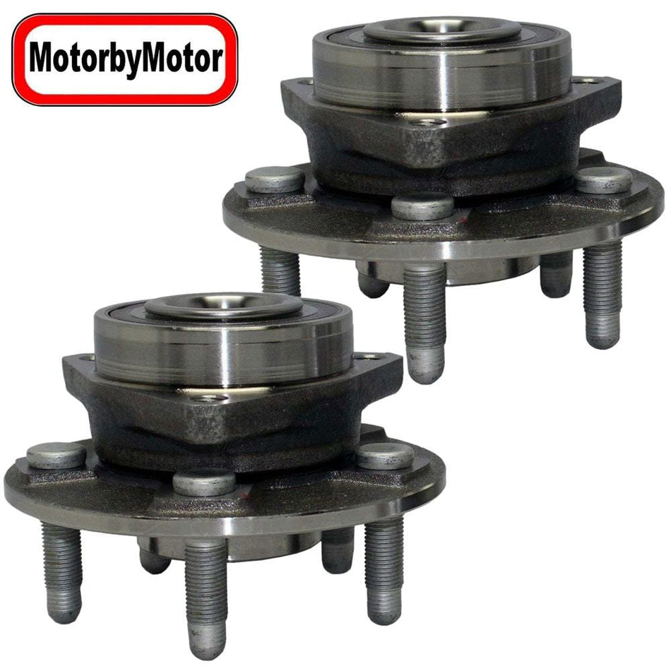 MotorbyMotor 513282 Front Wheel Bearing and Hub Assembly Fits for 2008-2014 Cadillac CTS, 2018 2019 Cadillac XTS Chevy Impala, 2010-2015 Chevy Camaro Hub Bearing (w/5 Lugs w/ABS)-2 Pack