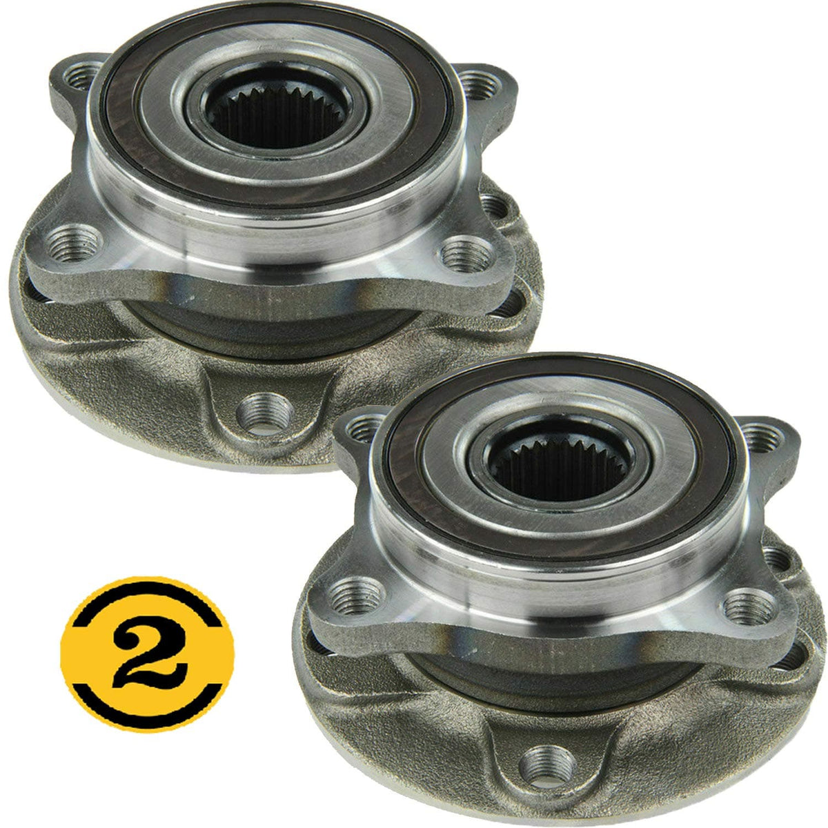 MotorbyMotor 513348, 512514, 2 Pcs Front + 2 Pcs Rear Wheel Bearing and Hub Assembly fits for Chrysler 200 Low-Runout OE Directly Replacement Hub Bearing 2WD