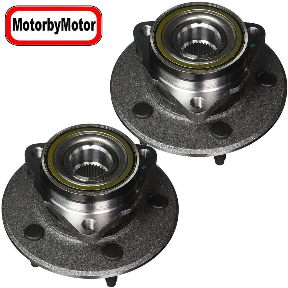 MotorbyMotor 515038 Front Wheel Bearing and Hub Assembly fit for 2000 2001 Dodge Ram 1500 Pickup Wheel Hub w/5 Lugs (4WD,2-Wheel ABS), 2 Pack