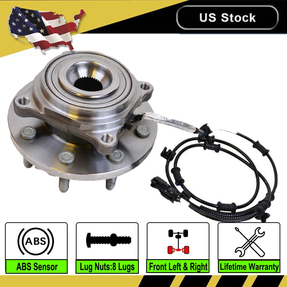 MotorbyMotor 515162 Front Wheel Bearing and Hub Assembly with 8 Lugs Fits for Dodge Ram 2500 3500 Low-Runout OE Directly Replacement Hub Bearing w/ABS-2 Pack