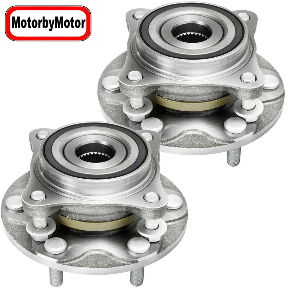 MotorbyMotor Front Wheel Bearing and Hub Assembly with 6 Lugs Fits for Lexus GX460 GX470,Toyota 4Runner FJ Cruiser Tacoma Low-Runout OE Directly Replacement Hub Bearing-2 Pack
