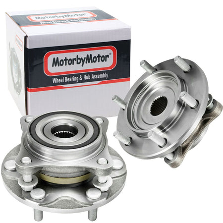 MotorbyMotor Front Wheel Bearing and Hub Assembly with 6 Lugs Fits for Lexus GX460 GX470,Toyota 4Runner FJ Cruiser Tacoma Low-Runout OE Directly Replacement Hub Bearing-2 Pack