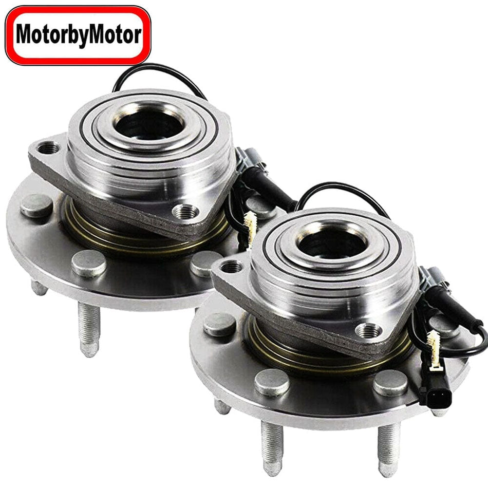 MotorbyMotor Front Wheel Bearing Fit Chevy GMC Cadillac-6 Lugs w/ABS,4WD，515160 (Set of 2)