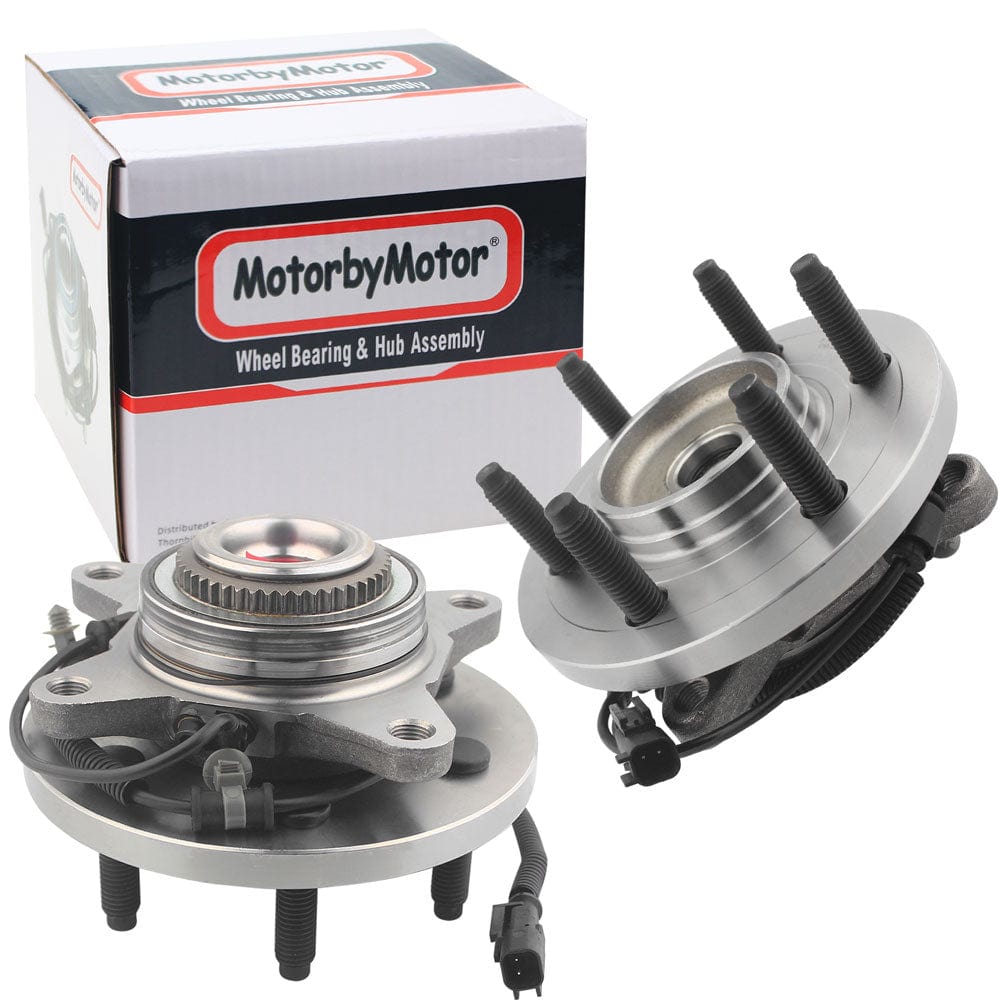 MotorbyMotor Front Wheel Bearing Fit Ford F-150 Expedition, Lincoln Navigator Wheel Hub 6 Lugs w/ABS, 4WD,515142 (2 Pack)